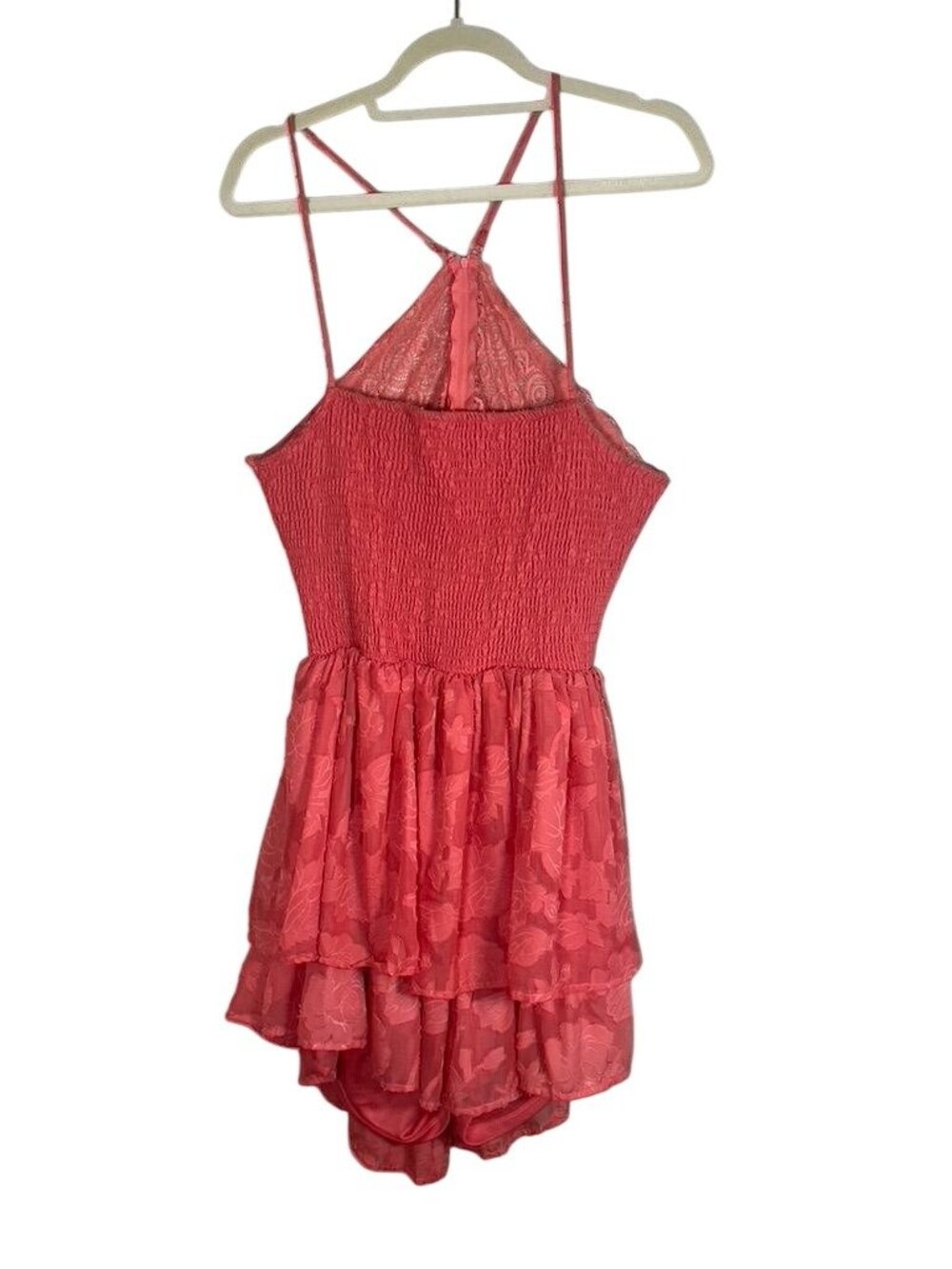 Colorful Floral Tank Romper Pink XL Boho Indie Cottage Feminine Festival Concert